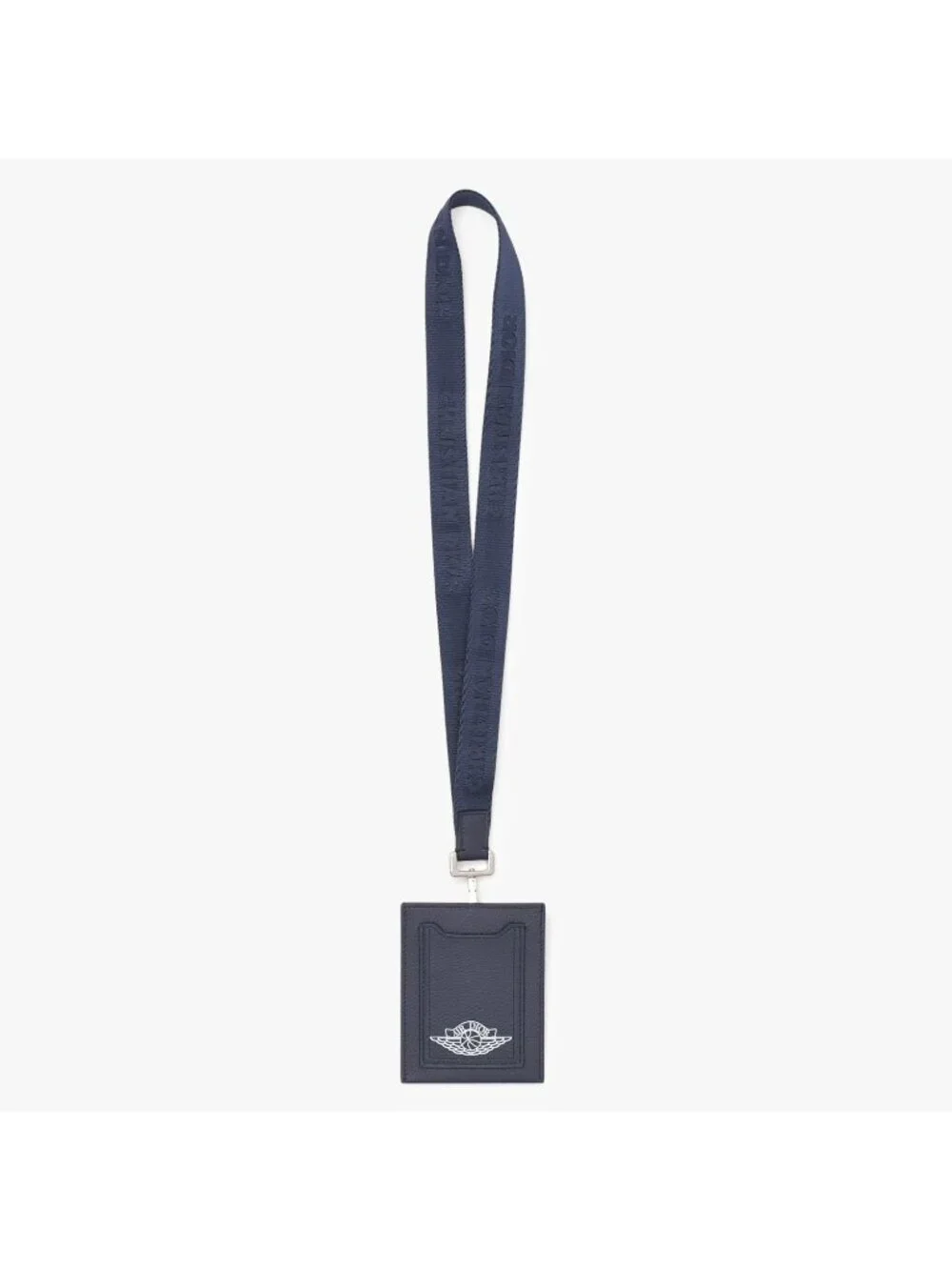 Dior Air Card Case Logo Strap Leather Navy Silver